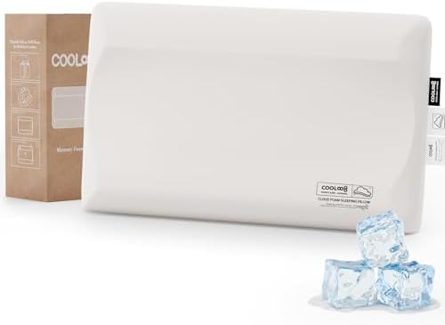 Cooloo8 Ultra-Thin Memory Foam Queen Pillow for Neck Pain Relief