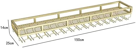 MaGiLL LED Wall Wine Rack Glass Holder - Gold 150x25x14cm