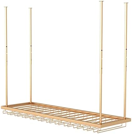 Suuim Adjustable Metal Wine Rack Holder with Ceiling Mount