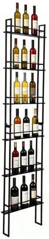 RAJYQODIS Wall Mounted 6-Tier Wine Rack - Black Industrial Style
