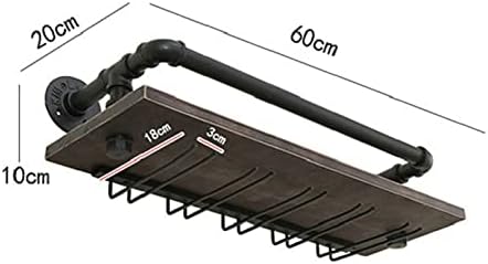 Generic Wall-Mounted Wine Rack Cabinet Metal and Wood