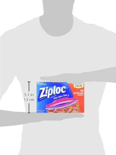 Ziploc Quart Food Storage Bags 80 Count Stay Open