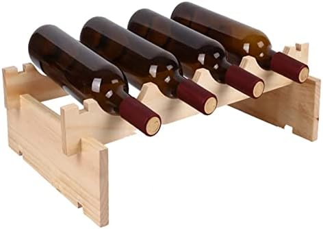 ALDEPO 4-Bottle Stackable Wooden Wine Rack