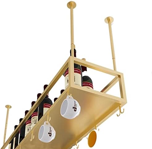 Adjustable Gold Wine Glass Holder Ceiling Rack