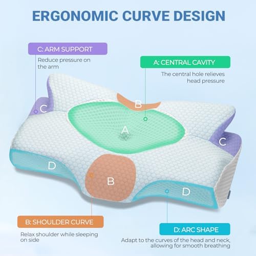 Elviros Cervical Foam Pillow for Neck Shoulder Support