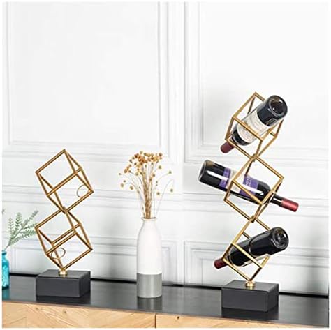 ALDEPO 2 Bottle Free Standing Wine Rack Metal Modern Minimalist Design