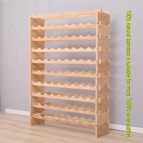 FDHUIJIA 90 Bottle Bamboo Wine Rack Cabinet