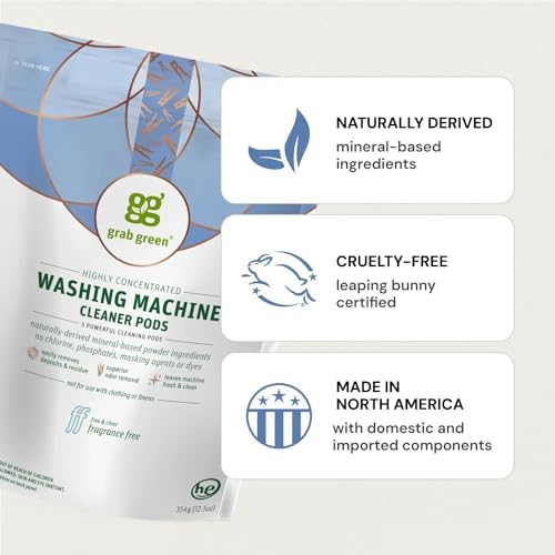Grab Green Washing Machine Cleaner 5 Count Mineral Based Fragrance Free
