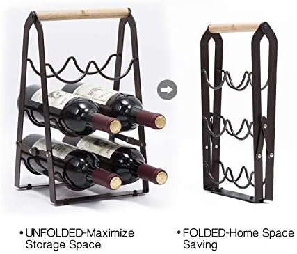 BOCbco Tabletop Wine Rack with 3 Tiers for 6 Bottles