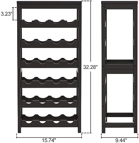 24 Bottle Wine Rack Dark Brown Bamboo