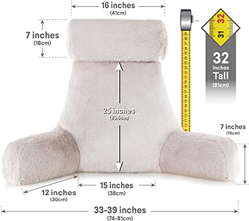 Husband Pillow XXL Reversible Faux Fur Reading Pillow