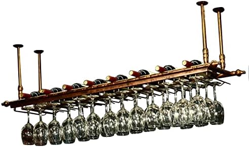 Metal Wine Racks with Adjustable Stemware Holder for Home Bar