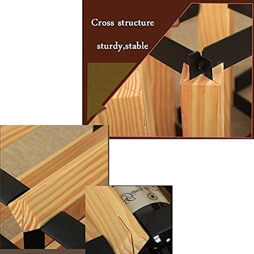 Freestanding Wine Rack 4 Bottles Pine Wood and Steel Holder