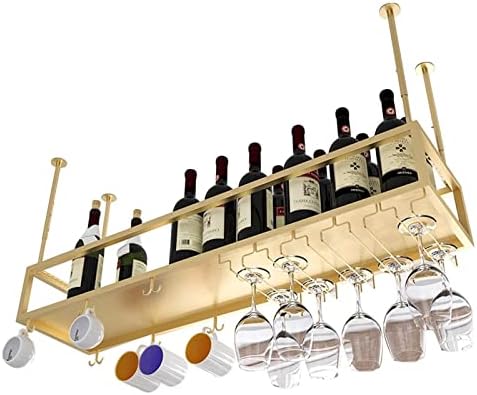 Adjustable Wine Rack with Stemware Holder - Gold