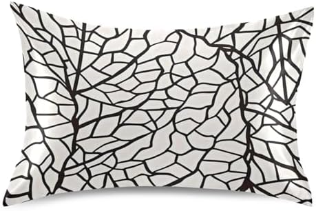 TSENQUE Leaves Geometric Satin Pillow Case Cooling Bed Decor