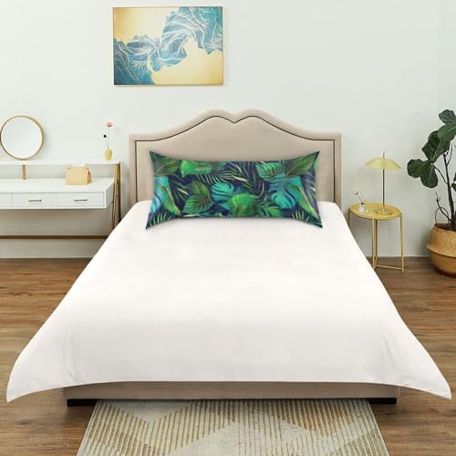 TSENQUE Exotic Tropical Plants Satin Pillow Case Cooling Bed Decor