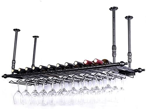 Adjustable Wall-Mounted Wine Rack with Glass Holder