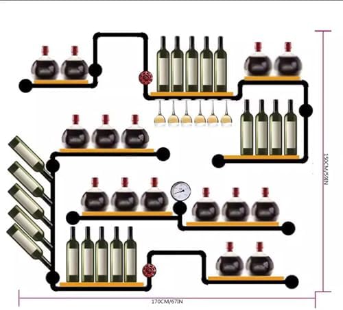 Industrial Style Wall-Mounted Wine Rack Holder