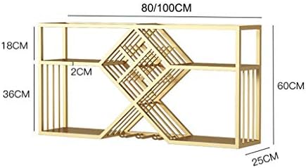 Wall-Mounted Wine Rack Gold Wrought Iron Storage Holder