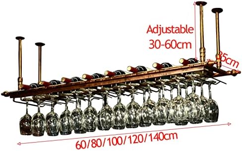 Metal Wine Racks with Adjustable Stemware Holder for Home Bar