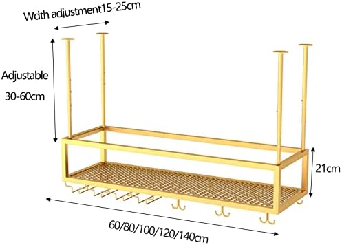 Adjustable Wine Glass Holder for Cabinet and Ceiling