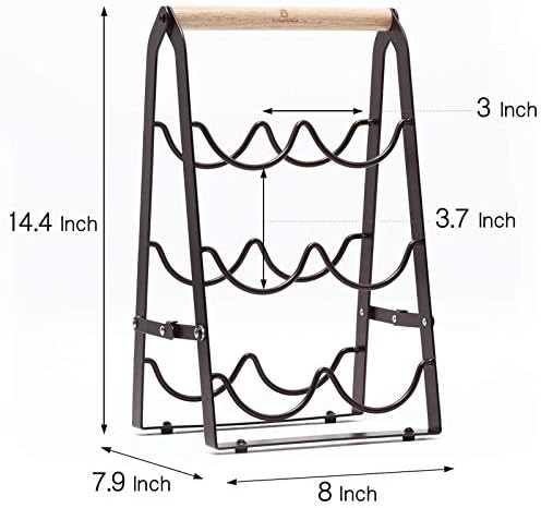 BOCbco Tabletop Wine Rack with 3 Tiers for 6 Bottles
