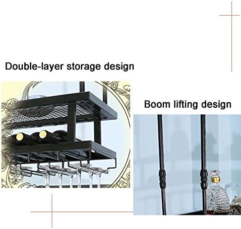 Wall-Mounted Wine Glass Rack With 2-Layer Metal Frame