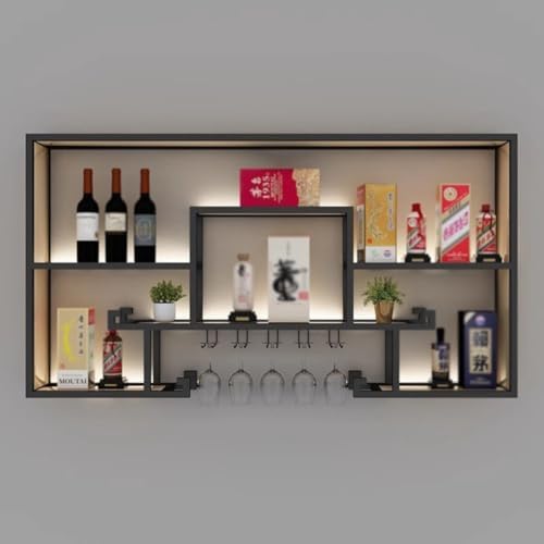 SilteD Wall Mounted Wine Rack with Industrial Iron Design