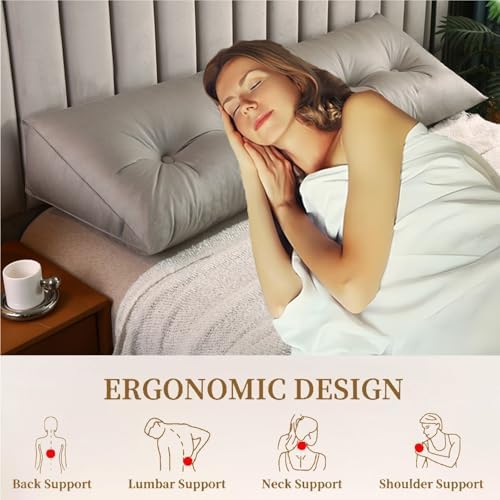 KANG DONG Large Triangular Headboard Wedge Pillow for Reading and Relaxing