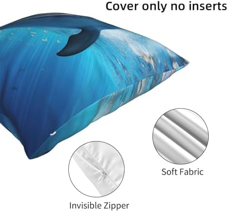 Ogniwo Cool Dolphin Throw Pillow 12x12 Inch Soft Square Cushion Case