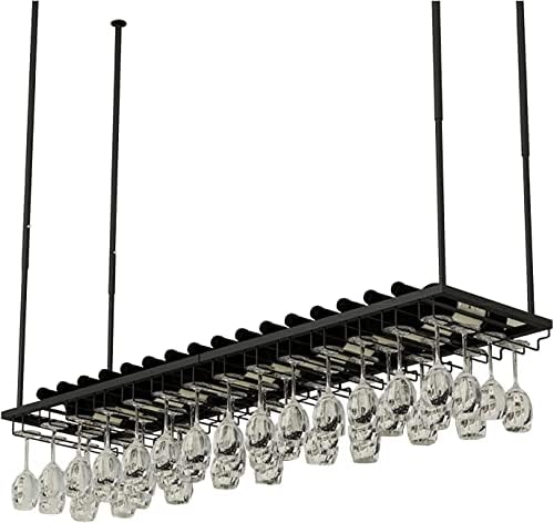 Wall-Mounted Wine Rack with Upside Down Glass Holder