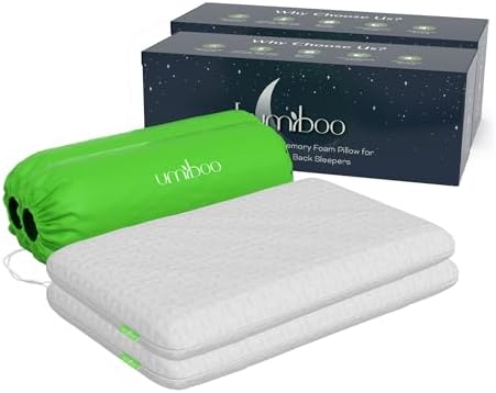 Umiboo Gel-Infused Foam 25-Inch Pillow 2-Pack White