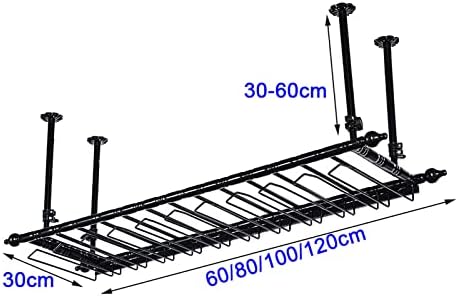 Industrial Metal Wine Rack with Adjustable Height Black 100cm