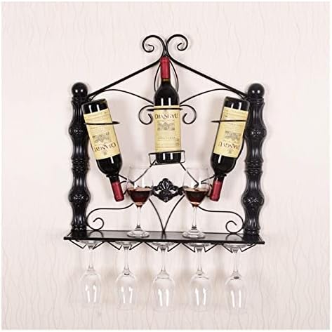 ALDEPO Wine Rack Wrought Iron Display Shelf Black