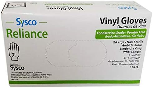 SYSCO McKesson Vinyl Gloves X-Large 100 per Box