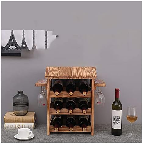 ALDEPO Wall-Mounted Wine Rack 3-Layer with 4-Glass Holder