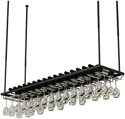 Wall-Mounted Wine Rack with Upside Down Glass Holder