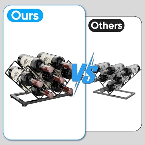 POKIPO 7 Bottle Tabletop Wine Rack Metal