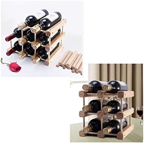 ALDEPO 8 Bottle Freestanding Wine Rack Solid Wood