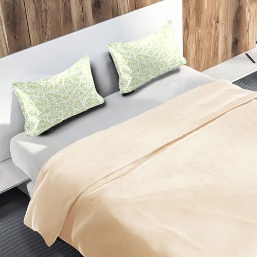 TSENQUE Bright Green Botanical Satin Pillow Case