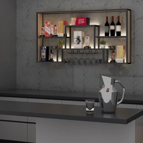 SilteD Wall Mounted Wine Rack with Industrial Iron Design