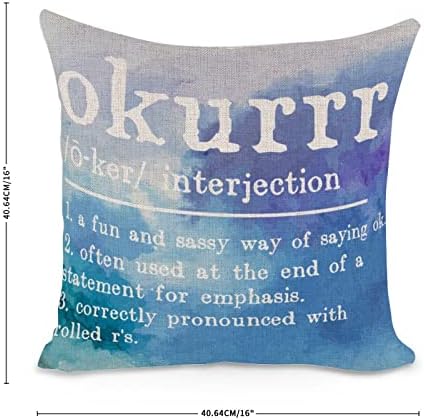 Okurrr Vocabulary Pillow Case 16x16 Cotton Linen