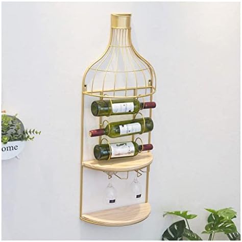 ALDEPO Wall-Mounted Wine Rack with Wooden Base