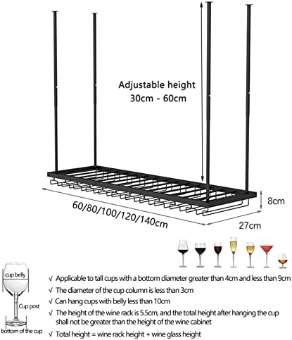 Suuim Metal Wine Glass Holder with Adjustable Ceiling Rack 1