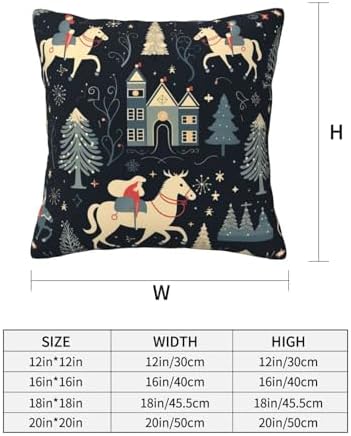 Ogniwo House Deer Tree Christmas Throw Pillow Soft 12x12 Inch Cushion Case