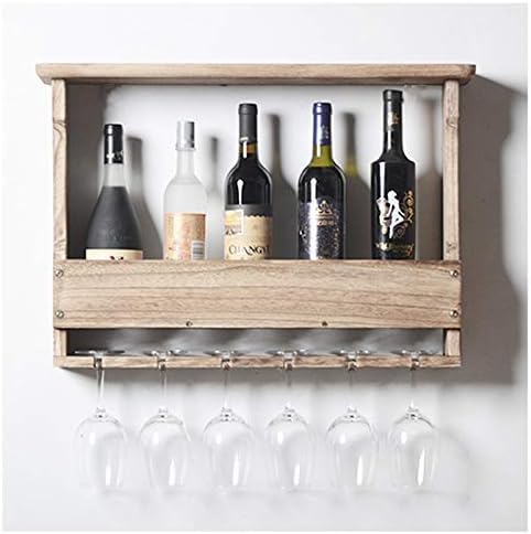 BOCbco Wall-Mounted Wine Rack with 5 Bottle and 6 Glass Holder