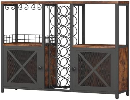 Homeiju Mini Bars Wooden Coffee Cabinet Modern