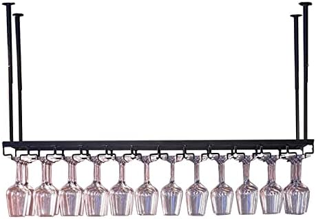 Suuim Adjustable Ceiling Wine Holder with Glasses Rack