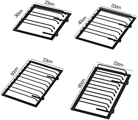 DTDMY Industrial Metal Wine Glass Rack - Under Cabinet Black 30x23cm