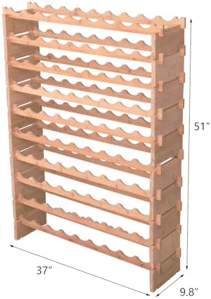 FDHUIJIA 90 Bottle Bamboo Wine Rack Cabinet